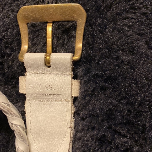 Exquisite vintage white leather linked belt 29 - Picture 3 of 4